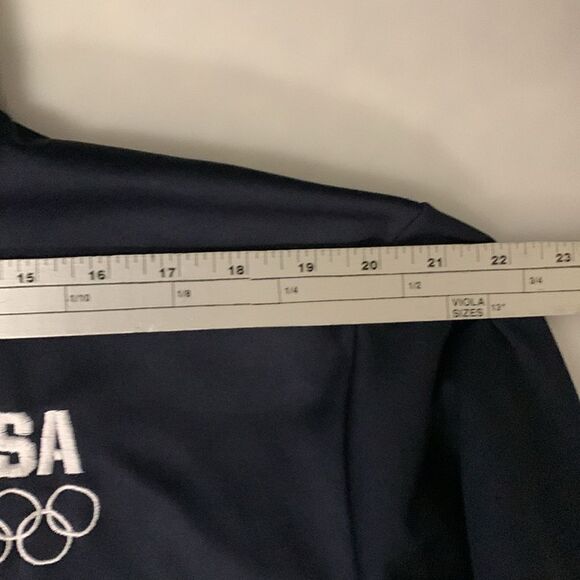 Vintage USA Olympic Committee Navy Full Zip Athletic Track Jacket Size L - Picture 10 of 12